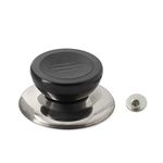 PZRT Universal Pot Lid Cover Knob Handle, Kitchen Cookware Pan Pot Handgrip Lid Knob Cap,Stainless Steel Base Circular Plastic Holding Knob Screw Handle