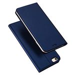 SkyTree Case for iPhone 6s, Ultra Fit Flip Folio Leather Case Cover with [Kickstand] [Card Slot] Magnetic Closure for iPhone 6s - Blue