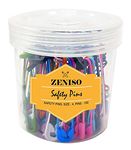 Zeniso® Safety Pins Bulk - 100-Piece Large Multicolored Colorful Safety Pins Pack - Rust Resistant Baby Safety Pins for Fabric Diaper, Pattern Patching, Garment Repair, Quilting, Art Crafts Sewing - Multicolored, Size :4 (2 inch), Pack in Plastic Jar