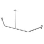 Naiture Stainless Steel 18-1/2" X 26" X 18-1/2" Neo-Angel Shower Curtain Rod with Ceiling Support, Chrome