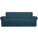 Easy-Going Stretch Sofa Slipcover Couch Sofa Cover Furniture Protector Soft with Elastic Bottom for Pets Kids Children Dog Spandex Jacquard Fabric Small Checks (Large, Deep Teal)