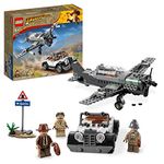 LEGO Indiana Jones Fighter Plane Chase Set with Buildable Airplane Model & Vintage Toy Car plus 3 Minifigures, The Last Crusade Action Playset 77012