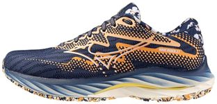 Mizuno Women's Wave Rider 27 Roxy Running Shoe, Naval Academy/White, 6