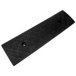 Holibanna Plastic Curb Ramps Heavy Duty Plastic Threshold Ramp Anti Skid Surface Rubber Solid Threshold Ramp for Driveway, Sidewalk, Wheelchair and Scooter (Black,46.5x12.5x3cm)