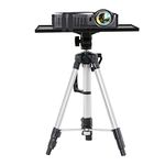 unho Projector Stand Tripod, Foldable Laptop Stand Aluminum DJ Racks Projector Tripod with Plate and Carrying Bag Height Adjustable from 49cm-110cm