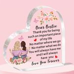 JETTOP Bestie Gifts for Women Gifts for Bestie Best Friend Female Friendship Birthday Christmas Acrylic Plaque Special Bestie Presents Love You