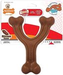 Nylabone Ergonomic Hold & Chew Wishbone Power Chew Durable Dog Toy Bison Flavor Large/Giant, Brown (NWB314P)