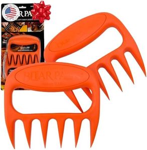 Bear Paws Meat Claws - The Original Meat Shredder Claws, USA Made - Easily Lift, Shred, Pull and Serve Meats - Ultra-Sharp, Ideal Meat Claws for Shredding Pulled Pork, Chicken, Beef, Turkey - Orange