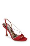 Badgley Mischka Women's Neville Heeled Sandal, Red Satin, 5.5 UK