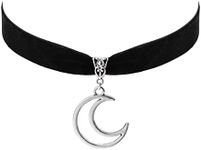 Sacina Gothic Crescent Moon Choker Necklace, Moon Sun Pendant, Goth Gift for Women, Christmas Gift for Women (S- Moon Choker)