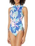 Hobie Women's Sleeveless Paddle Bodysuit One Piece Swimsuit, Multi//Island Floral, XL