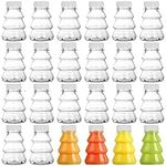 Lyellfe 24 Pack Plastic Juice Bottles with Leak Proof Cap, 6 Oz Reusable Clear Drink Bottles for Kids, Small Empty Bottles, Milk Bottles, Beverage Containers for Drinks, Smoothie, Water