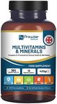 A-Z Multivitamins & Minerals I 365 Vegan Tablets (1 Year Supply) I 26 Essential Active Vitamins, Minerals & Micronutrients for Men and Women I Made in The UK by Prowise Healthcare