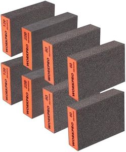 WORKPRO 8-Piece Sanding Sponge Set, Wet and Dry Dual-use Sanding Block, 60/80/120/220 Grit Assortment, Reusable for Wood, Metal, and Drywall