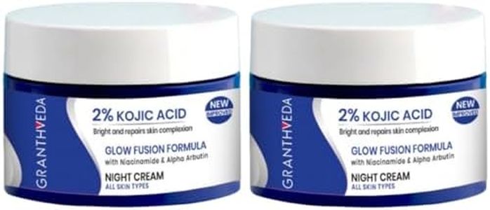 2% Kojic Acid Glow Fusion Formula Night Cream, Anti-aging, Anti-Dark Spots & Brightening, Reduce Fine Lines & Combat Sagging Skin, Reduces Fine Lines,100% Botanical Extracts