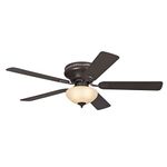 Westinghouse Lighting 72154 Everett One-Light 132 cm Five-Blade Ceiling Fan, Espresso Finish with Scavo Glass Bowl