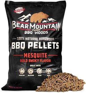 Bear Mountain BBQ Premium All Natural Earthy and Bold Mesquite Smoker Wood Chip Pellets for Outdoor Gas, Charcoal, and Electric Grills, 40 Pound
