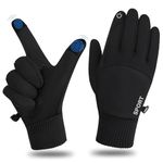 SIMIYA Running Gloves for Womens and Mens, Touch Screen Windproof Warm Thermal Gloves Anti-Slip Waterproof Gloves for Cycling Driving Riding (Black,M)