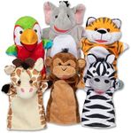 Melissa & Doug Safari Friends Hand Puppets | Puppets & Theaters | Plush Toy Hand Puppets | Soft Toy | 3+ | Gift for Boy or Girl,Multicolor,6.3 x 30.5 x 40.6 cm