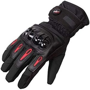 Motorbike Gloves for Men Women, Winter Waterproof Thermal Gloves, Heavy Duty Windproof Motorcycle Gloves with Hard Knuckle Protection Touch Screen for Road Racing, Motocross, Cycling, Outdoor Sports