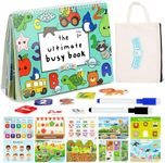 BenBen Busy Book for Toddlers, 30 Pages, Pre-Assembled, Preschool Learning Activities, Montessori Toys, Educational Sensory Toys, Kids Activity Book, Autism Learning Materials, Tracing Coloring Book