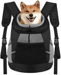 SMONT Pet Dog Carrier Backpack Dog Backpack Carrier Small Dog Front Backpack Adjustable Dog Chest Dog Carriers for Small Dogs Breathable Head Design with Reflective Safe S (2-6 Lb) Black