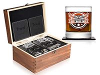 Best Boss Ever Whiskey Glass Stones Gifts for Boss, Funny Men's Christmas Birthday Day Gifts for Boss Supervisor Office Administrator Mentor Manager Coach Friends, Bourbon Scotch Glass Gift Set