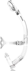 WACOOL Training Headstrap Support Dry Top Snorkel Tube Comfortable Mouthpiece One-Way Purge Valve for Pool Open Water Scuba Lap Swimming Swimmer Diving Snorkeling (White)