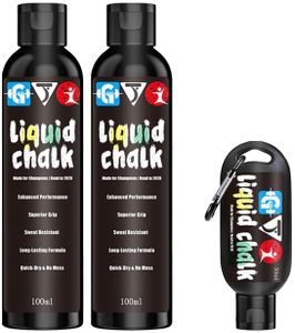 GJQ Liquid Chalk Mess-Free Gym Chalk 7’s Quick-Drying for Weightlifting, Gymnastics, Rock Climbing, Pole Dancing Sweat Resistant and Long Lasting for Stronger Hand (1 * 1.68OZ+2 * 3.38OZ)