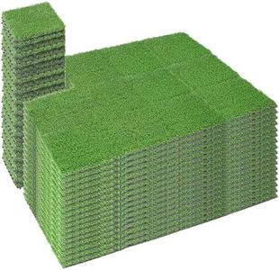 PrimeZone 216 Packs Interlocking Artificial Grass Tiles - 12"x12" Turf Outdoor Indoor Fake Grass Deck Flooring Set for Patio, Balcony, Backyard