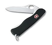 Victorinox Sentinel Clip Swiss Army Knife, Large, Multi Tool, 5 Functions, Large Locking Blade, One Hand, Black