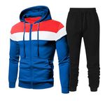 Mens Tracksuit Set Full Zip Hoodie Top Bottoms Drawstring Joggers 2 Piece Sets Full Sleeve Hooded Gym Sweatsuits Plain Yoga Pants Outfit Clearance Drawstring Waistband Casual Athletic Sets Size S-3xl