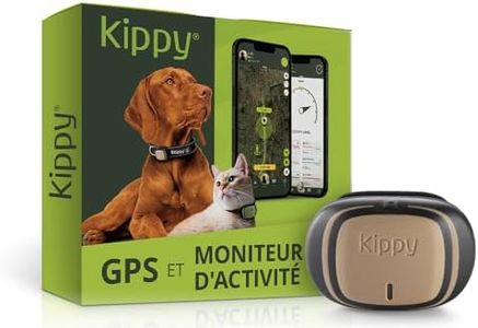 KIPPY - GPS Pet Tracker Collar Evo - Health and Activity Tracker – Satellite Dog and Cat Tracker for Collar - Waterproof Dog Tracker GPS - Locator with Instant Alerts and LED - Brown