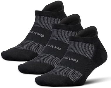 Feetures High Performance Max Cushion Ankle Sock - Tab Socks for Women & Men with Heel Tab - Black, XL (3 Pair)