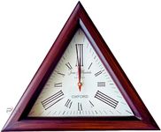 PREMIER MART Triangle Wooden Clock 12 inches Wooden Triangle Wall Clock Designer Number Wall Mounted Clock for Office Hallway Dining & Living Room Home & Decor Gift Item Used Also Table