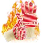 Oven Gloves for Women, Heat Resistant 540 Degrees Grilling Gloves, Hot Surface Handler Non-Slip Silicone Small Hands Oven Mitts with Fingers, BBQ Gloves for Cooking/Kitchen/Baking