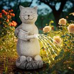 Zobbx Solar Garden Outdoor Statue: Cat Figurine with LED Lights Outside Decor Clearance for Yard Patio Lawn Ornament - Unique Housewarming Birthday Gifts for Grandma Mom Women