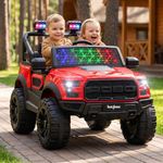 Baybee Bronco Battery Operated Jeep for Kids, Ride-On Toy with RGB Windshield Light & Music, Electric Jeep Battery Car, Baby Big Cars for Kids to Drive, 3 to 8 Years, Bronco Red