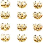 Orgrimmar 14K Gold Earring Backs Yellow Ear Locking for Stud Ear Rings (6 Pairs)