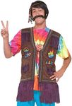 Rubies Forum Novelties Men's Generation Hippie Peace Vest, Multi, Standard