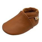 YALION Baby Boys Girls Shoes Crawling Slipper Toddler Infant Soft Leather First Walking Moccasins(Light Brown,2-3 Years)