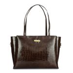 Horse and Hash Croco Pattern Western Tote Bags For Womens And Girls Shoulder Bag Extra Spacious (Brown)