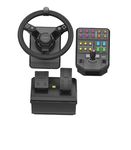 Logitech G Saitek Farm Sim Controller, Heavy Equipment Bundle for Farming Simulator, Gaming Steering Wheel and Pedals with Control Panel, 900° Wheel, 38+ Assignable Buttons, USB, PC/Mac - Black