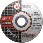 Benchmark Abrasives Grinder Cut Off Wheels 4 1/2 Inch Aluminum Oxide Thin Type 1 Angle Grinder Cutting Disc for Aluminum, Copper - with 7/8" Arbor Hole, Fast Grinder Cutting Wheel - 25 Pack