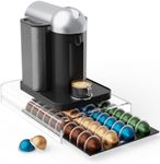 Storage Drawer for Nespresso Vertuo Coffee Pod Holder for Counter Acrylic Coffee Capsule Organizer - 40 Pods