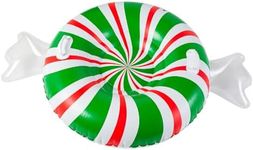 BigMouth Inc Large 48" Inflatable Snow Tube for Kids and Adults, Durable Winter Toy for Tubing & Sledding - Peppermint