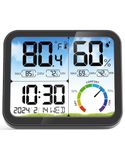 VOCOO Digital Indoor Room Thermometer - 5.8'' Extra Large Display Temperature Humidity Sensor with Accurate Temp Humidity Gauge Monitor, Calibration, Max & Min Records, Comfort, Backlit, Date & Clock