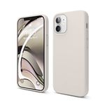 elago Compatible with iPhone 12 Mini Case, Liquid Silicone Case, Full Body Protection (Screen & Camera Protection) for iPhone 12 5.4 Inch (Stone)