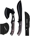 WORKPRO Axe and Fixed Blade Knife Combo Set, Full Tang, Wood Handle, for Outdoor Camping Survival Hunting Hiking, Nylon Sheath Included