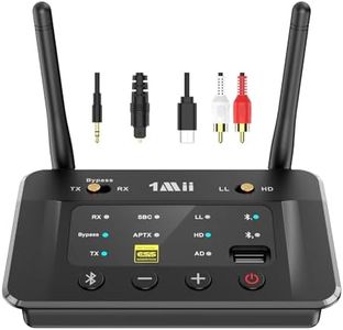 1Mii[Upgraded]B03S Bluetooth 5.3 Transmitter Receiver, USB Drive, aptX Adaptive/Low Latency Bluetooth Audio Adapter w/Audiophile DAC Chip for TV to Headphones, Dual Link,Long Range,Digital Optical,RCA